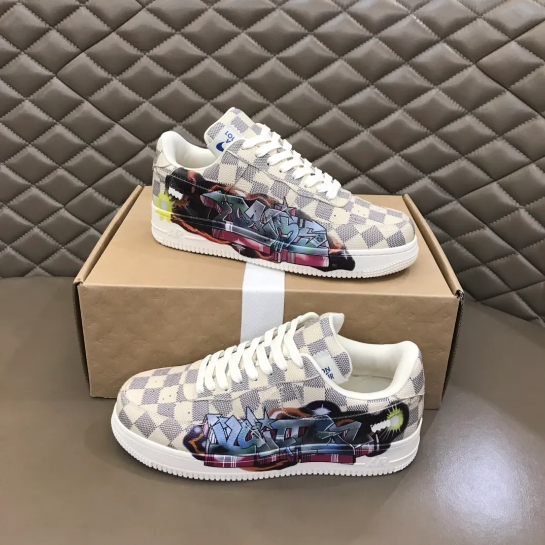 Men's shoes 💰p460 "*OUIS *UITTO*" x OFF-WHITE x Nike tripartite collaboration! Trendy and cool men's casual sports shoes with unrivaled color matching. The design idea basically continues the style of THE TEN. The Swoosh line and tongue label have a very familiar visual effect and are both fashionable and trendy! A must-have for fashionistas! The effect on your feet is absolutely stunning! Size: 38-45
